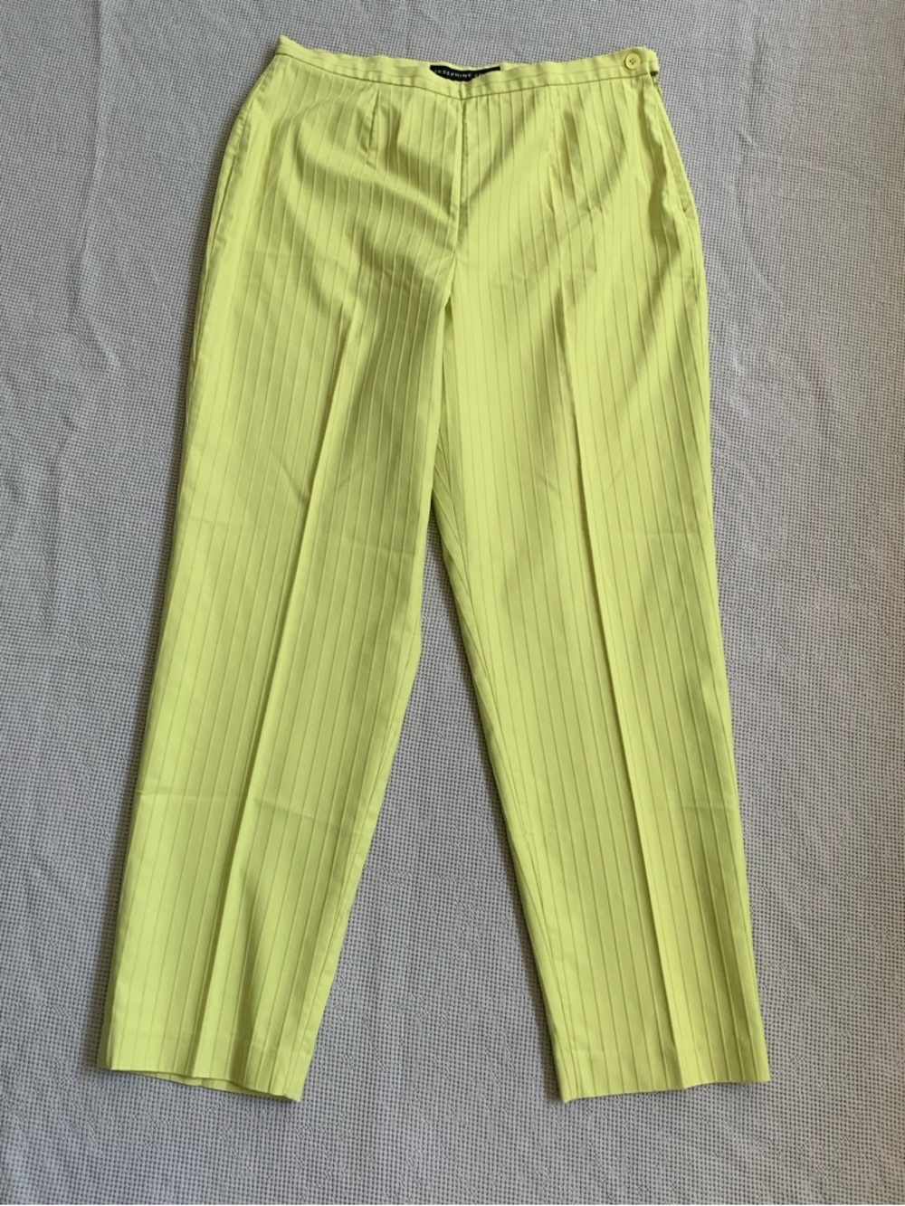 Josephine Chaus Women's Lime Pinstripe Dress Pants Size 14 Office Stretch Soft